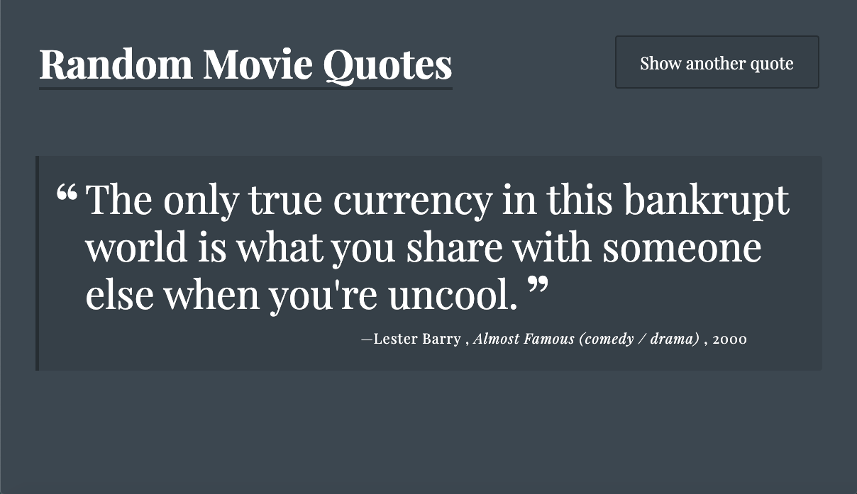Image of a Random Quote Generator website